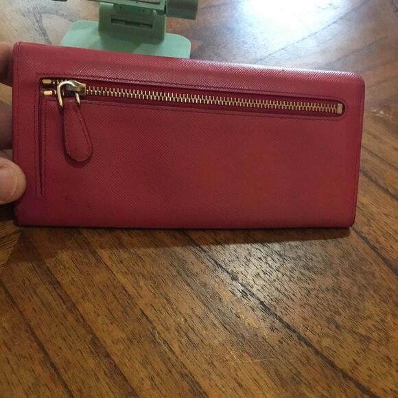 Prada Milano Saffiano Leather Long Wallet Magenta Good Used Condition - Picture 13 of 16